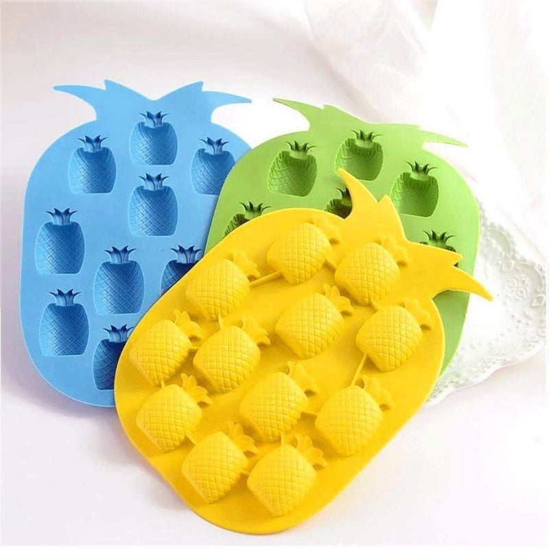 Wetco Chocolate Candy Silicone Mold, Strawberries/Pineapples/Apples/Grapes Flexible Baking Molds for Ice Cube, Jelly, Biscuits, Gummy Candies (Apple) - Image 1